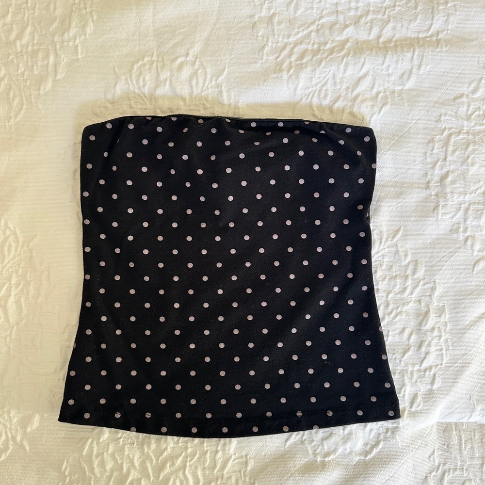 Edikted Black and White Polka Dot Crop Top